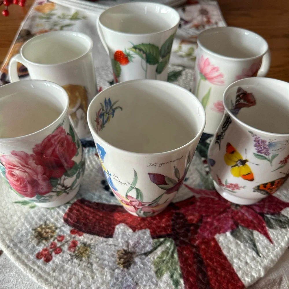 Roy Kirkham Set of Six Bone China Mugs - Picture 4 of 14
